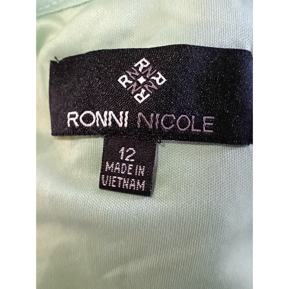 RONNI NICOLE Women's Lace Dress Large Pastel Mint Green Floral Holidays - Picture 5 of 6